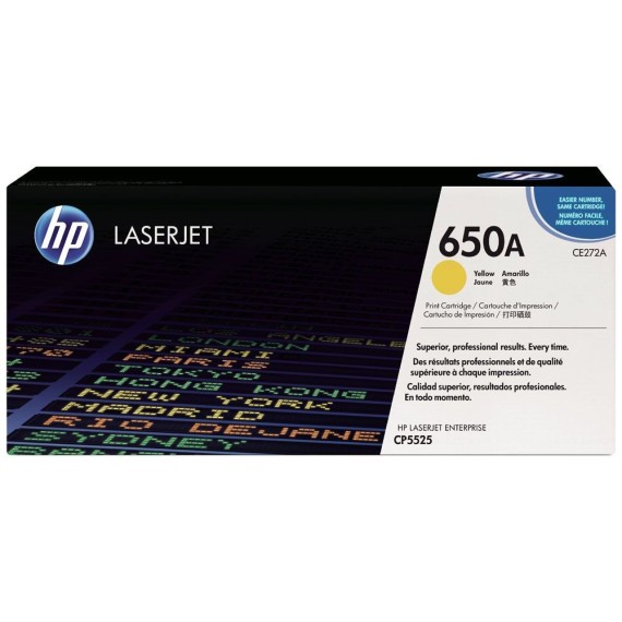 Toner Original HP LaserJet CE272A Pour HP 650A - Yellow