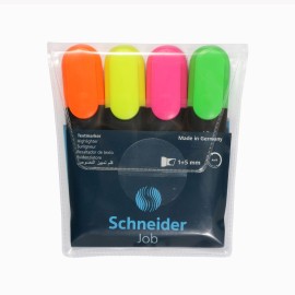 Pochette 4 Surligneurs Fluo SCHNEIDER Job 150 Assortis