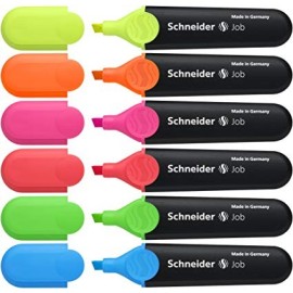 Pochette 6 Surligneurs Fluo Schneider Job150 Assortis