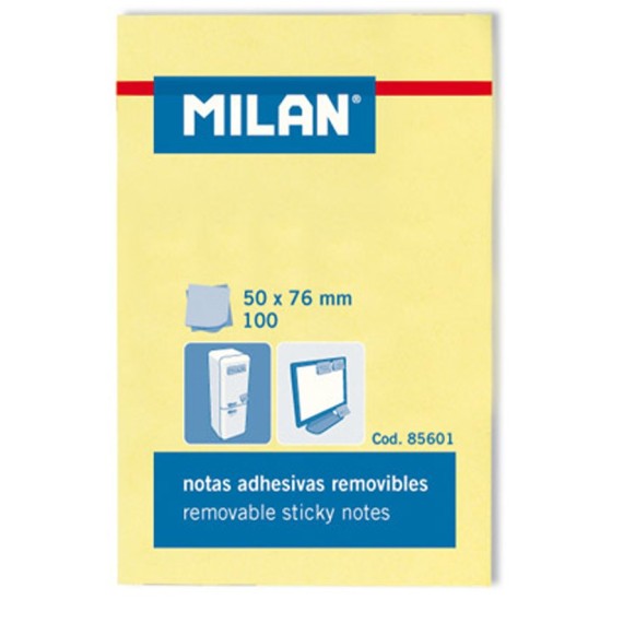 Notes Autocollantes MILAN 50x76 jaune 100 SHEETS