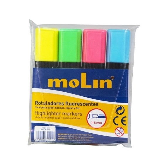 Marqueur Fluorescent MOLIN  Pochette de 4