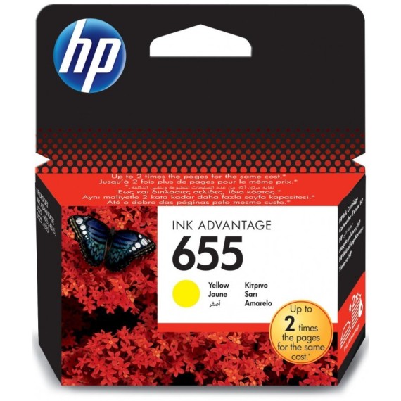 Cartouche jet d'encre  HP Original CZ112AE pour HP 655 - Jaune