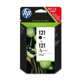 Pack de 2 cartouche jet d'encre HP original CN637HE pour HP 121  - Trois couleurs