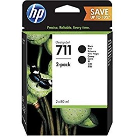 Pack de 2 Cartouches jet d'encre  HP original P2V31A  pour  HP 711 -Noir