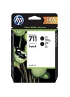 Pack de 2 Cartouches jet d'encre  HP original P2V31A  pour  HP 711 -Noir