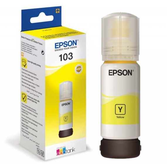 Bouteille D'encre Original EPSON 103 POUR L3151/L1110 -65ml - Yellow