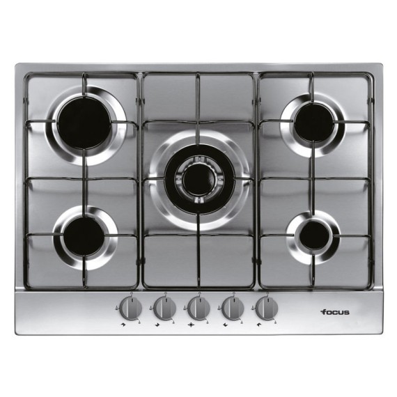 Plaque de Cuisson FOCUS 5 Feux 70 cm Inox (F407X)