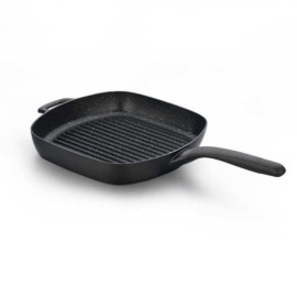 Poêle à Griller Carrée KORKMAZ Gusto Volcanite 28 cm - Noir (A1373)