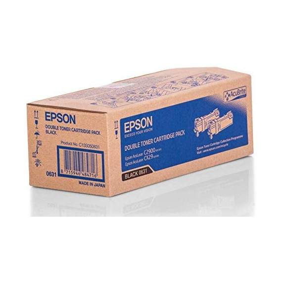 Double Toner Original EPSON C13S050631  pour AL-C2900N/CX29NF series - Noir