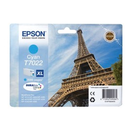 Cartouche d'encre Original (2400 p) Epson T7022 pour WP4000/4500 Taille XL - Cyan (C13T70224010)