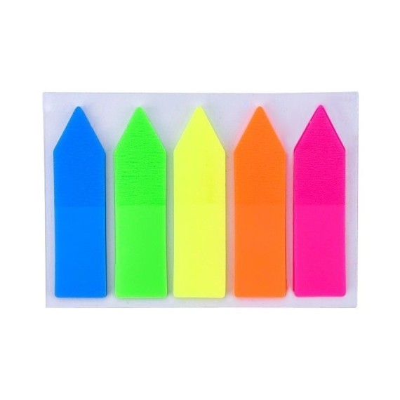 Stick Note Fléche 5 Couleurs PP Fluo