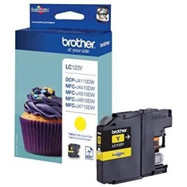 Cartouche Jet d'encre Originale Brother LC123Y pour Brother MFCJ4510DW , MFCJ245 - Jaune  (600 Pages)