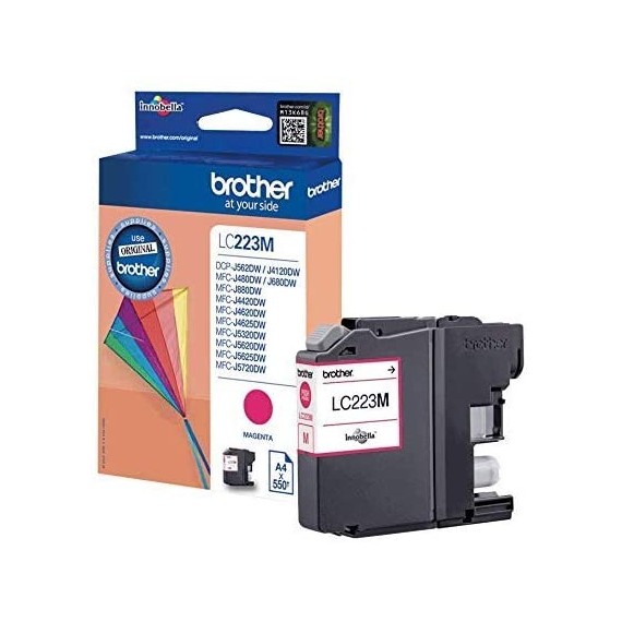 Cartouche Jet d'encre Originale Brother LC223M pour Brother MFC-J480DW , MFC-J5720DW - Magenta (550 Pages)