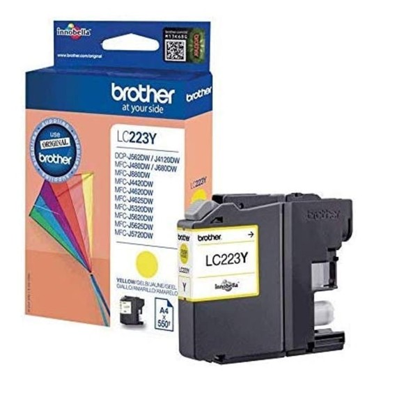 Cartouche Jet d'encre Originale Brother LC223Y pour Brother MFC-J480DW , MFC-J5720DW - Jaune  (550 Pages)