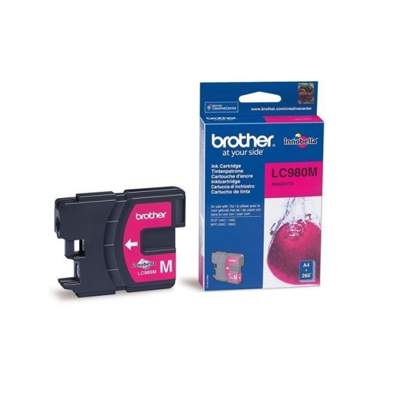 Cartouche Jet d'encre Originale Brother LC980M pour Brother DCP145C , MFC250C - Magenta (260 Pages)