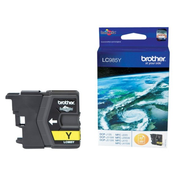 Cartouche Jet d'encre Originale Brother LC985Y pour Brother DCPJ315W , MFCJ220 - Jaune (260 Pages)