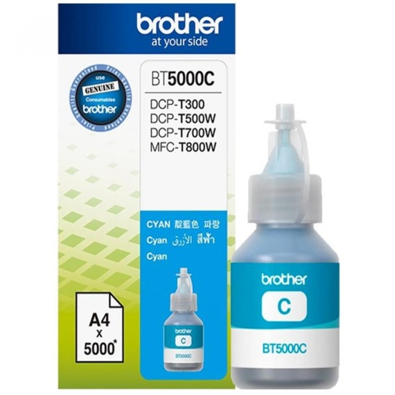 Bouteille D'encre Originale Brother BT5000C pour Brother DCP-T300  - Cyan (5000 Pages)