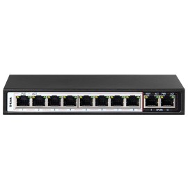 Switcher PoE 10 ports avec 8 ports PoE longue portée de 250 m et 2 ports - (DES-F1010P-E/E)