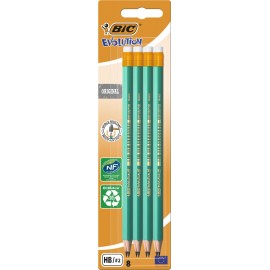 Crayons Graphite BIC Evolution HB Avec Gomme (049012)