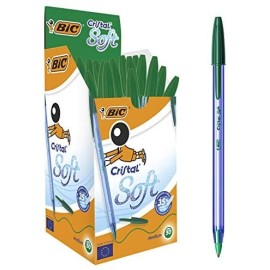 Boite 50 Stylos à bille Cristal Soft  BIC  - Vert (921219)