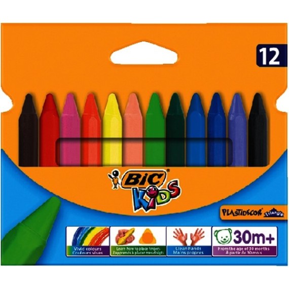 paquet de 12 Crayons De Cire BIC Plastidecor Triangle (8297732)