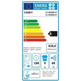 Sèche Linge Frontale CANDY 9Kg - Noir (CSE C9DBEB-47)