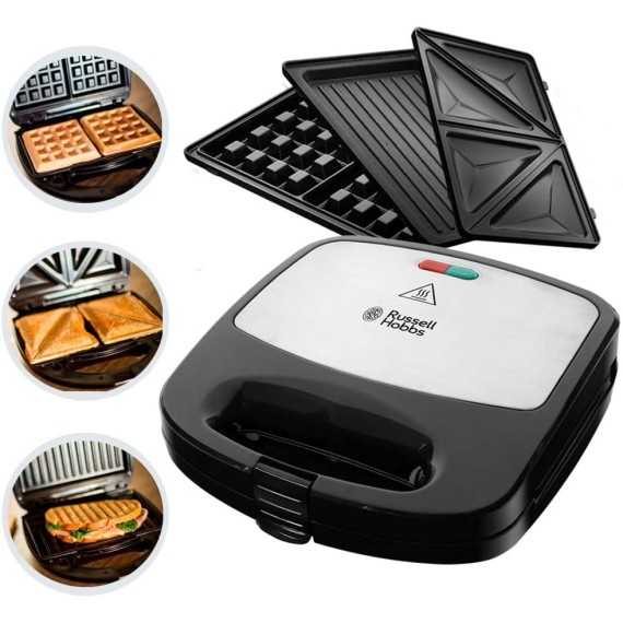 Appareil à croque - Sandwich Maker 3 en 1 RUSSELL HOBBS  750 Watt - Noir (24540-56 )