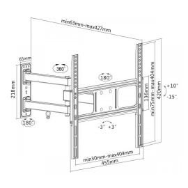 Support Mural Rotatif Pour Ultra Mince TV PLB-3644