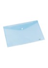 Pochette plastique avec bouton DELI A4 FC transparent BLEU -  E38165