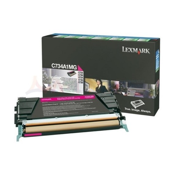 Toner Original Lexmark C734, C736, X734, X736, X738 Magenta (6K)  -  C734A1MG