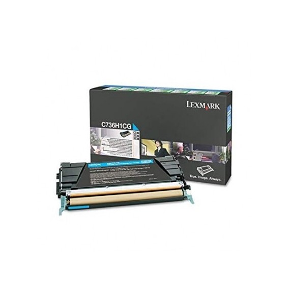 Toner Original Lexmark C736, X736, X738 Cyan (10K)  -  C736H1CG