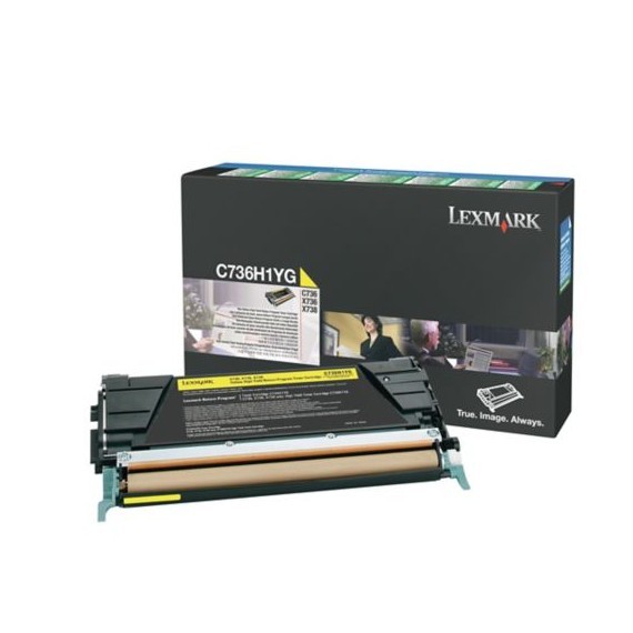 Toner Original Lexmark C736, X736, X738 Yellow (10K)  -  C736H1YG