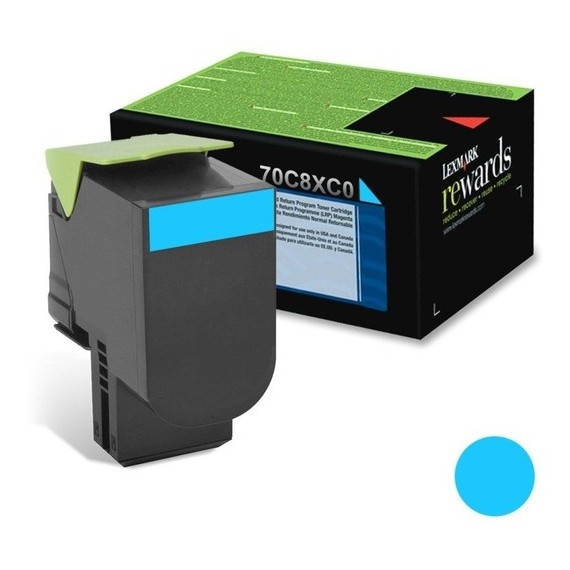 Toner Original Lexmark Cyan CS510 (4K) - 70C8XC0