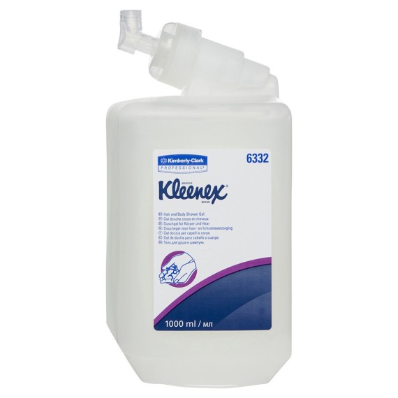 Gel Douche Corps et Cheveux KLEENEX® - Cartouche 1 Litre KIMBERLY-CLARK - Blanc (10200030884)