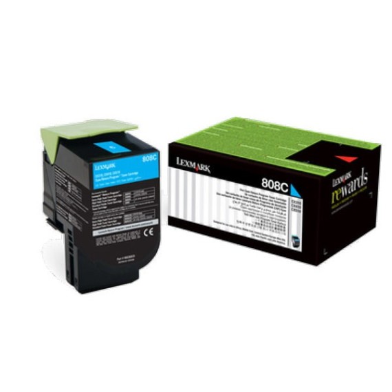 Toner Original Lexmark 808C Cyan CX310,410,510 (1K) -  80C80C0