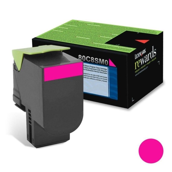 Toner Original Lexmark 808SM  Magenta  CX310,410,510 (2K) - 80C8SM0