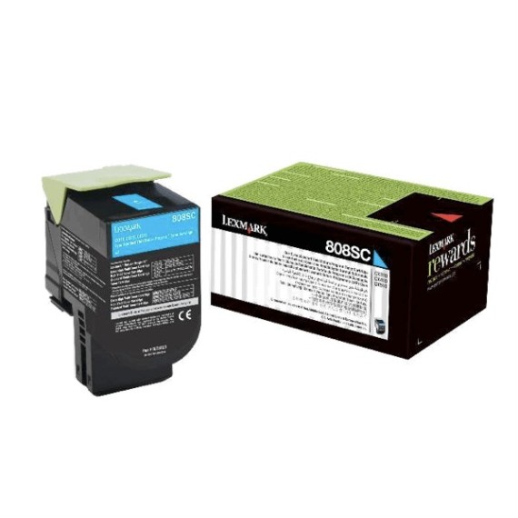 Toner Original Lexmark 808SC  CX310,410,510 Cyan (2K) - 80C8SC0