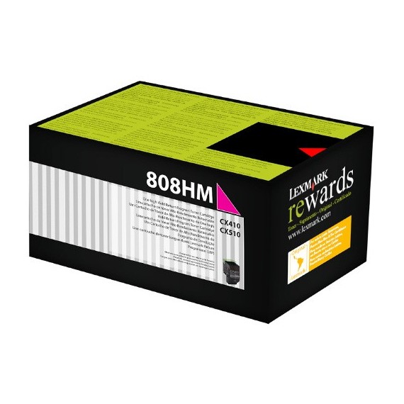 Toner Original Lexmark 808HM Magenta CX410,CX510 (3K) - 80C8HM0