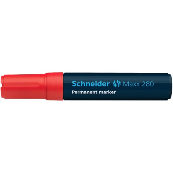 MARQUEUR MAXX 280 PERMANENT (4 à 12mm) ROUGE POINTE BISEAUTE