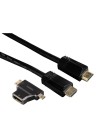 Câble HDMI™ haute vitesse,mâle Hama - Ethernet, 1,5 m + 2 en 1 Adaptateur HDMI™