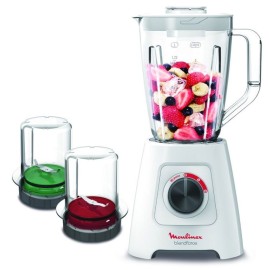 Blender MOULINEX - 2 L - 600 Watt + 2 Accessoires - Blanc (LM423125)