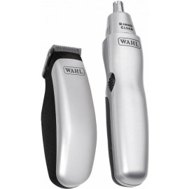 Tondeuse WAHL Kit à Barbe/Coupe Nez à Piles Sans Fil 3 en 1 - Gris (9962-1816)