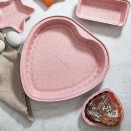 Set Moule à Gâteau KORKMAZ COEUR 12 CM - ROSE (A764)