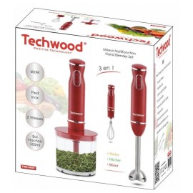 Mixeur Plongeant 3en1 TECHWOOD 600 Watts - Rouge (TMS-9605)
