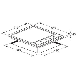 Plaque de Cuisson FOCUS 4 Feux 60 cm Inox (F.400X)