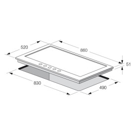 Plaque de Cuisson Focus 5 Feux 90 cm - Inox (F.4789X)