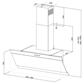 Hotte Design Focus 60 cm - Noir (F.620B)