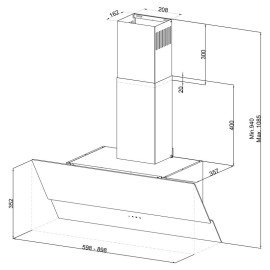 Hotte Design FOCUS 60cm - Noir (GALAXY60)