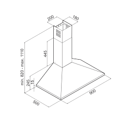 Hotte Pyramidale FOCUS 90 cm - Inox (F.905X)