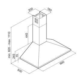 Hotte Cheminée FOCUS 90 cm - Blanc (F.905W)